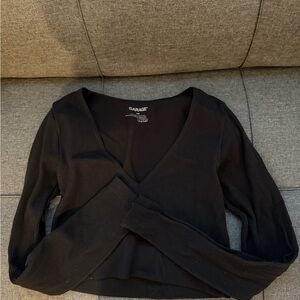 Garage Black Ribbed Crop Top